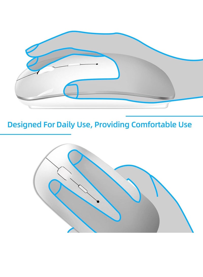 ماوس لاسلكي، بلوتوث صامت قابل لإعادة الشحن - 3 مستويات DPI قابلة للتعديل - حجم صغير محمول - Image 4