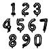 YPSelected 16 Inch Foil Mylar Number Balloons 09 for Party Decoration Black - Image 2