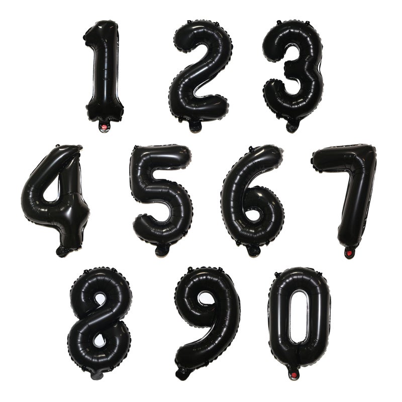 YPSelected 16 Inch Foil Mylar Number Balloons 09 for Party Decoration Black - Image 3