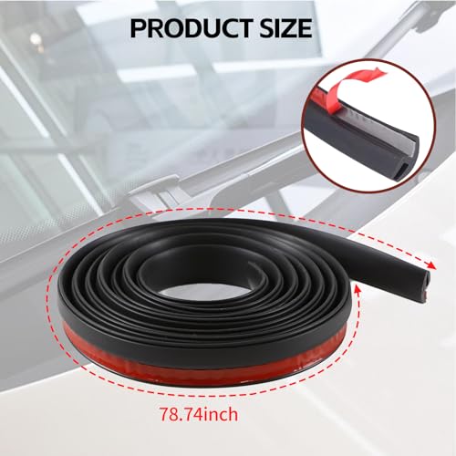 Hbxdeco Car Front Windshield Rubber Seal Strip, 2M/6.5FT Car Weather Stripping Seal Strip, Windshield Window Seal Strip Moulding Trim, Windshield Window Door Seal Rubber Strip - Image 2