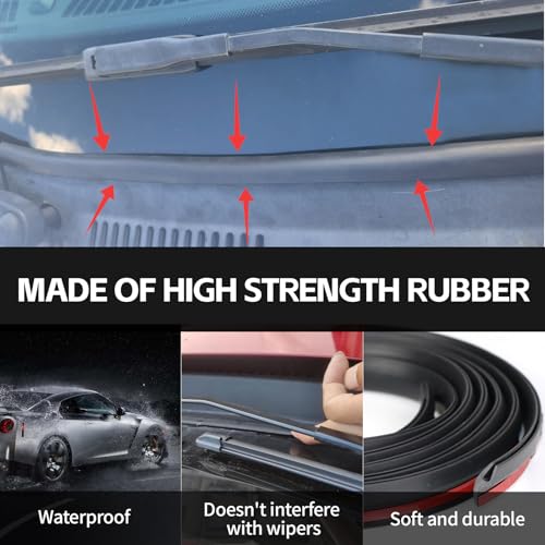 Hbxdeco Car Front Windshield Rubber Seal Strip, 2M/6.5FT Car Weather Stripping Seal Strip, Windshield Window Seal Strip Moulding Trim, Windshield Window Door Seal Rubber Strip - Image 5