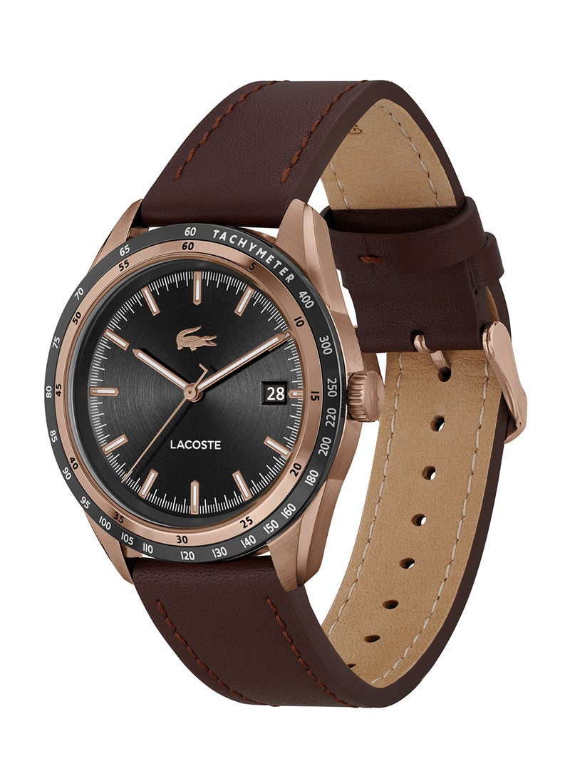 LACOSTE - Men's Analog Round Shape Leather Wrist Watch 2011293 - 40 Mm - Image 1
