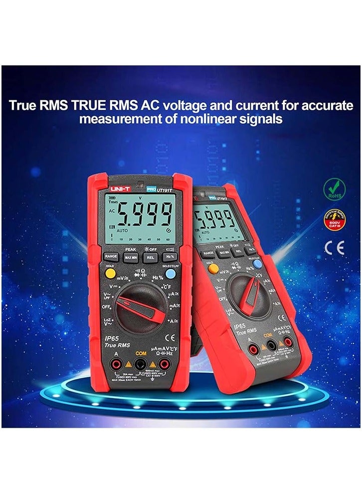 UniT UNI-T UT191T Professional Multimeter IP65, 2m Drop Proof CE/GS/cTUVus Certified multimeter CAT III 600V - Image 2