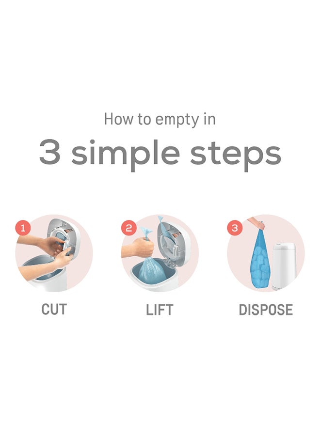 Angelcare Diaper Bin Refills - 3 Pack, Grey/Blue, Odourseal Technology With Antibacterial Coating - Image 4