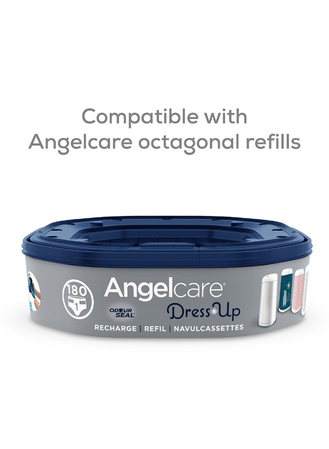 Angelcare Diaper Bin Refills - 3 Pack, Grey/Blue, Odourseal Technology With Antibacterial Coating - Image 2