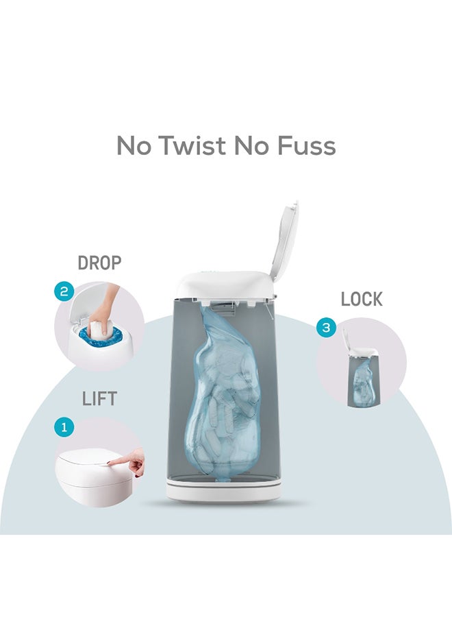 Angelcare Diaper Bin Refills - 3 Pack, Grey/Blue, Odourseal Technology With Antibacterial Coating - Image 3