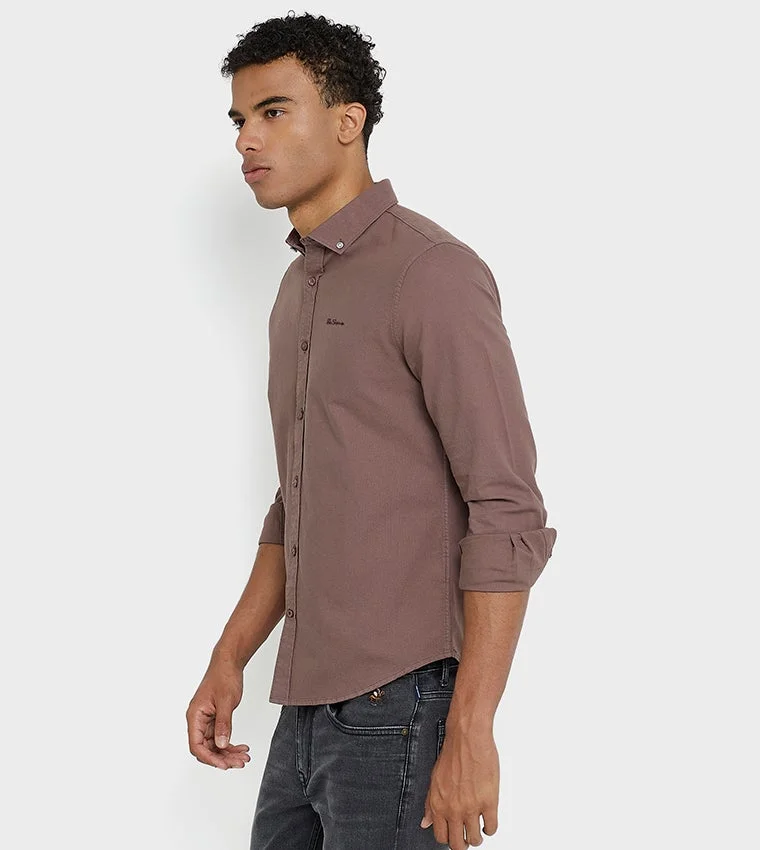 بين شيرمان Ben Sherman Men's Long Sleeve Solid Shirts