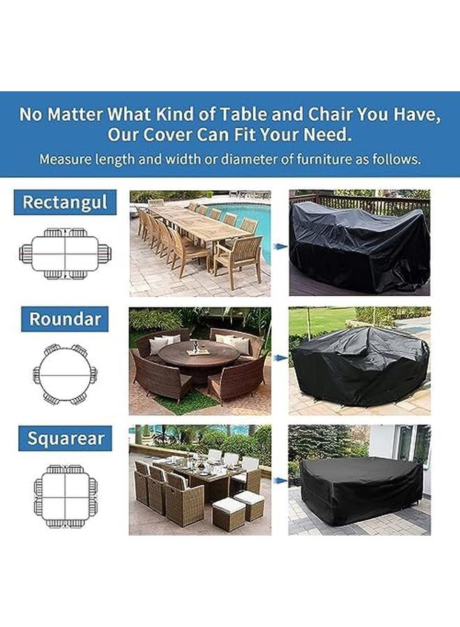 SKY-TOUCH Patio Furniture Cover 250X200Cm Garden Furniture Set Cover Waterproof Outdoor Table And Chair Set Covers Heavy Duty Oxford Fabric Furniture Covers Dust Proof Anti Uv - Image 4
