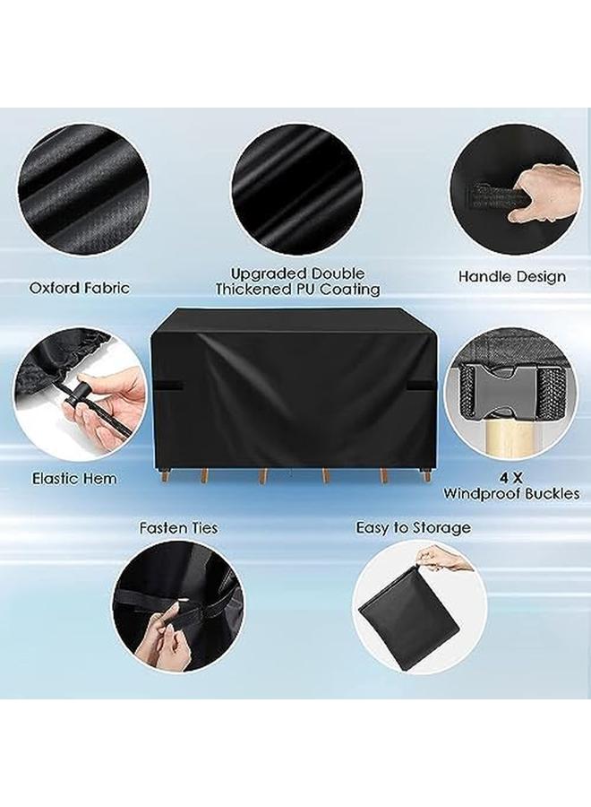 SKY-TOUCH Patio Furniture Cover 250X200Cm Garden Furniture Set Cover Waterproof Outdoor Table And Chair Set Covers Heavy Duty Oxford Fabric Furniture Covers Dust Proof Anti Uv - Image 3