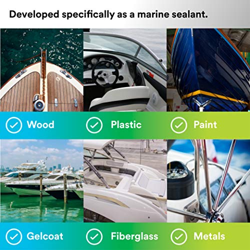 3M Marine Grade Silicone Sealant, 08027, For Boats and RVs, Above the Waterline Interior/Exterior Sealing, White, 10.3 fl oz Cartridge - Image 5