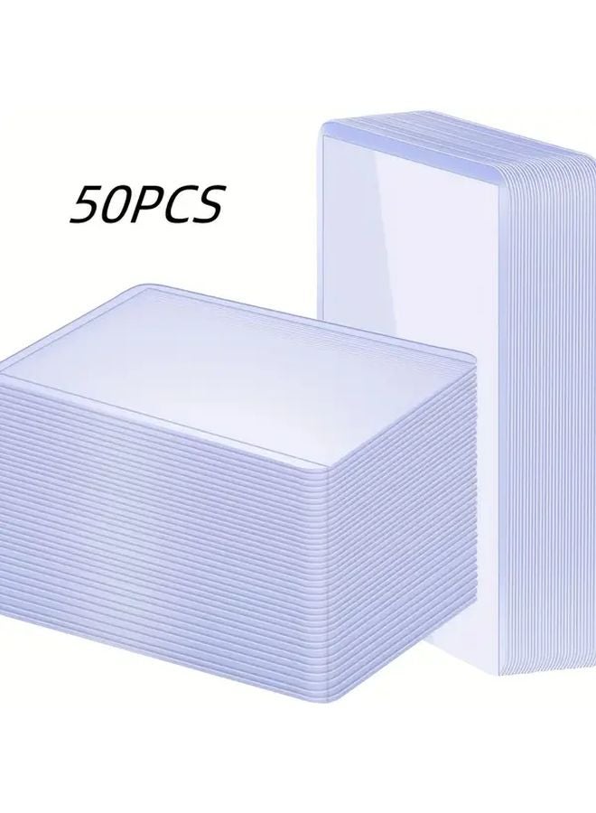 50 قطعة من الأغلفة البلاستيكية الصلبة مقاس 3x4 بوصة، مصنوعة من مادة البولي بروبيلين المتينة لتخزين بطاقات التداول - Image 1