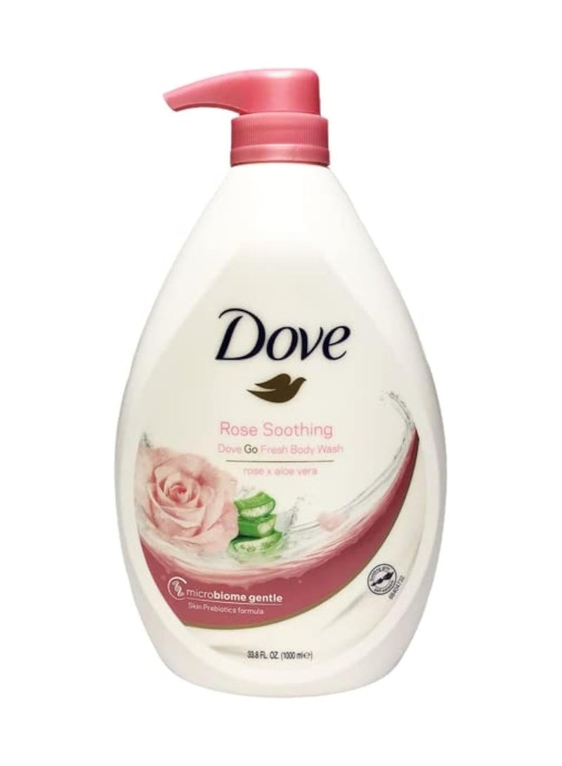 دوف غسول الجسم دوف لإعادة التوازن، جو فريش، برائحة الورد الملطفة، خلاصة الصبار، ميكروبيوم لطيف، زجاجة مضخة سعة 33.8 أونصة