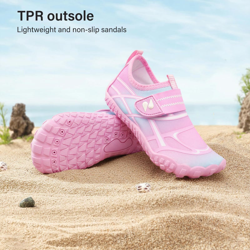 Stelle Kids Water Shoes Boys Girls Swim Hiking Aqua Socks Quick Dry Toddler Barefoot Shoesï¼ˆPink Ombreï¼Œ13MLï¼‰ - Image 3
