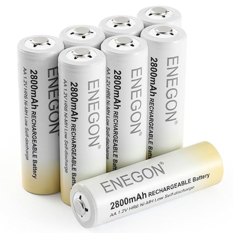 AA Rechargeable Batteries 8 Pack, 2800mAh 1.2V Ni-MH High Capacity AA Batteries for Household Devices, Nickel-Metal Hydride, Long Lasting Eco-Friendly, Black, Fast Charging - Image 1