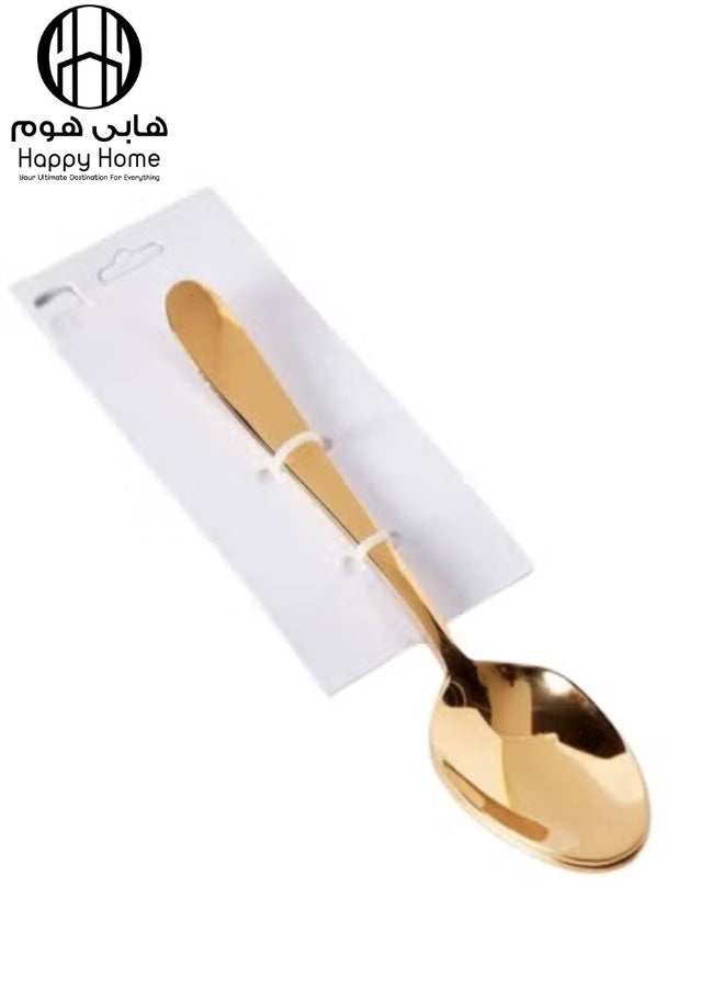 هابي هوم ملعقة طهي من الفولاذ المقاوم للصدأ أدوات طهي المطبخ 28 سم - ذهبى - Image 1