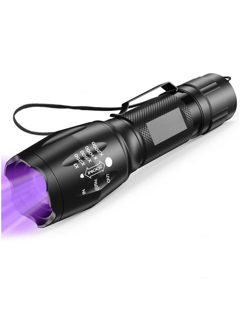 KASTWAVE مصباح يدوي بالأشعة فوق البنفسجية، مصباح LED صغير ثنائي اللون مع ضوء الأشعة فوق البنفسجية الأسود والضوء الأبيض، مصباح يدوي مقاوم للماء 2 في 1 للكشف عن الأشعة فوق البنفسجية ومستحضرات التجميل والعامل الفلوري وكاشف بول الحيوانات الأليفة  - Image 1