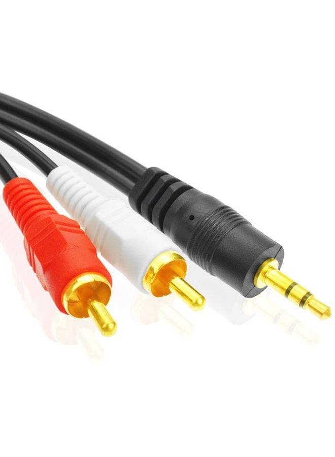 BURAQ 1.5m Full Copper 3.5mm To Double Lotus Audio Cable AV 1 In 2 Speaker Cable  - Image 2