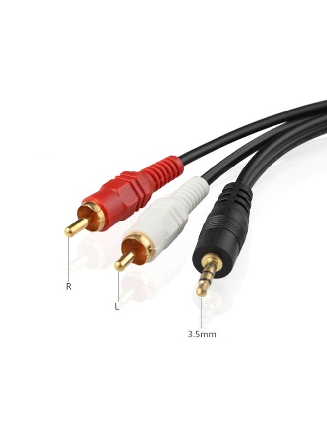 BURAQ 1.5m Full Copper 3.5mm To Double Lotus Audio Cable AV 1 In 2 Speaker Cable  - Image 3