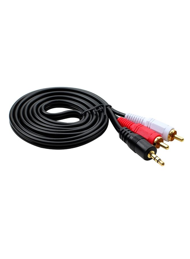 BURAQ 1.5m Full Copper 3.5mm To Double Lotus Audio Cable AV 1 In 2 Speaker Cable  - Image 1