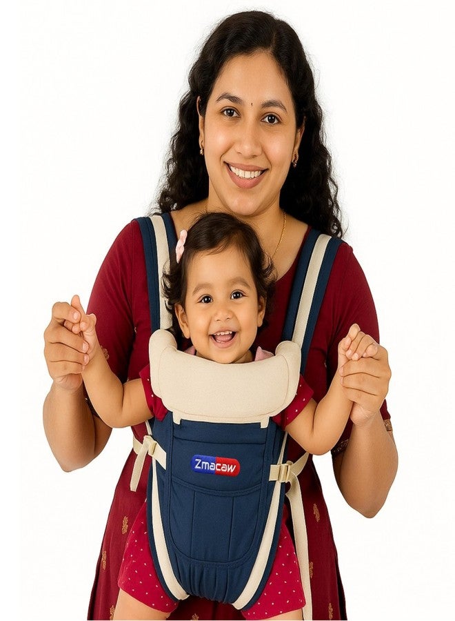 Zmacaw 4-in-1 Baby Carrier Cum Kangaroo Bag | Travel Friendly Baby Holder for Front, Back | Adjustable, Comfy & Safe with Buckle Straps, 6 to 18 Months Baby,Max Weight Up to11Kgs (Blue) - Image 1