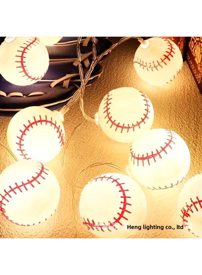 2026 World Cup Theme Scene Decoration Atmosphere Setup – Light Source Power: 8-function solar-powered, 5-meter, 20-lamp; Light Color: Red baseball-style warm light - Image 1