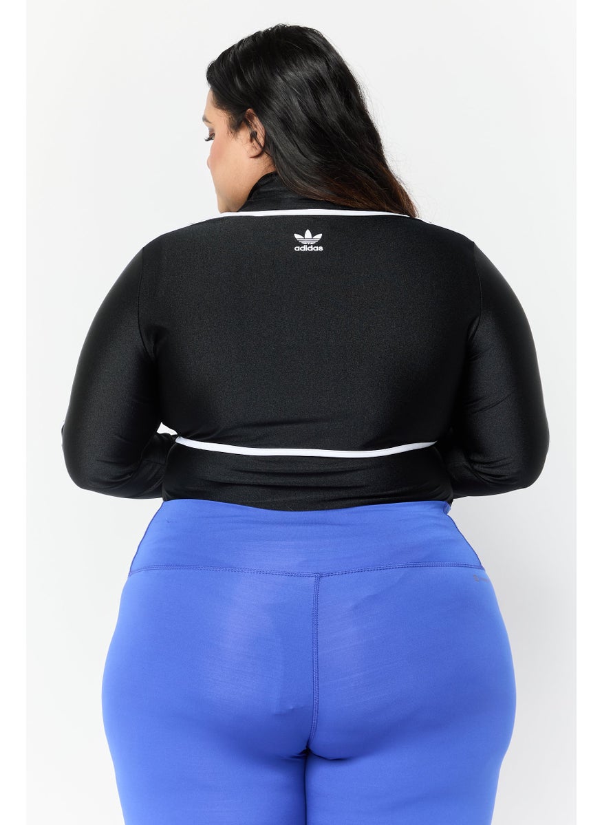 adidas Originals Women Plus Size 2 Pieces Brand Logo Swimwear Top And One Piece, Black  - Image 4