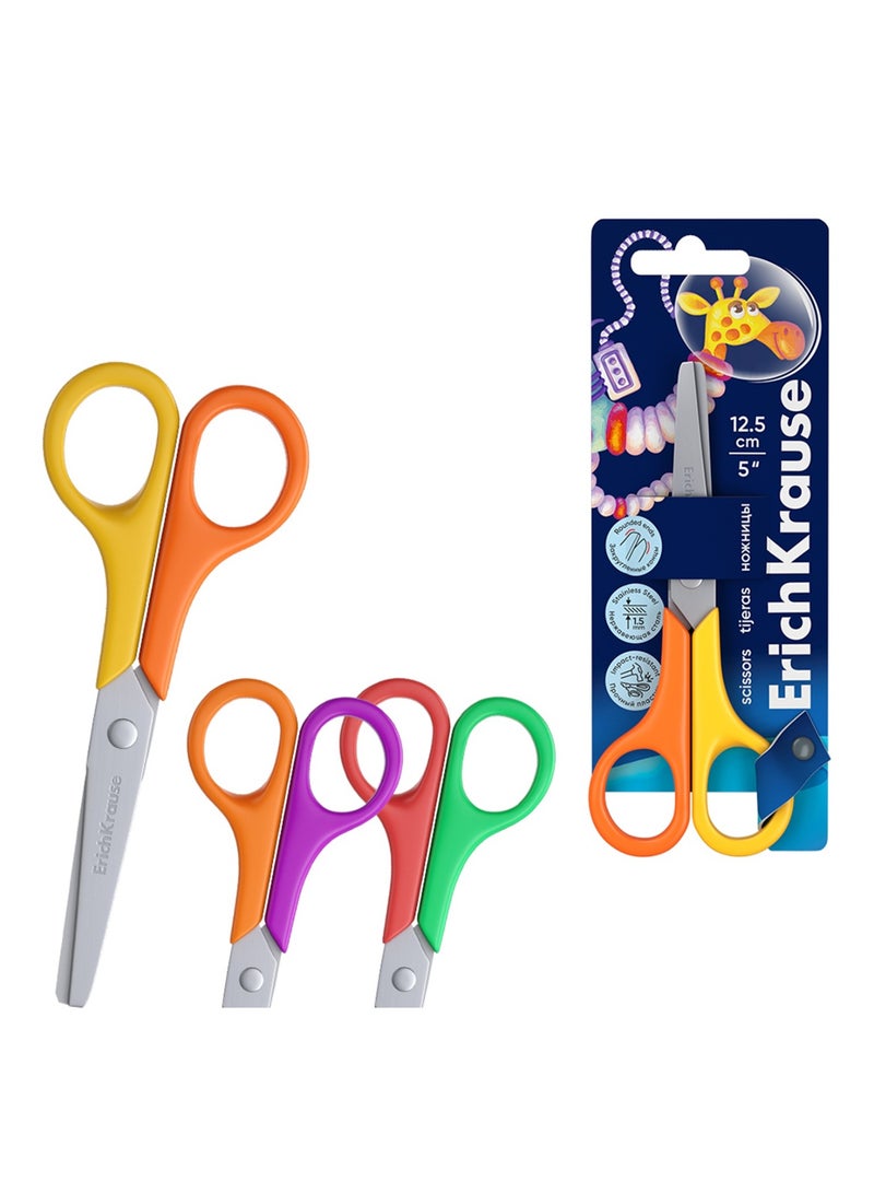 ErichKrause 1-Piece Funcut Kids Scissors 5 Inch Length With Assorted Handle Colours - Image 1