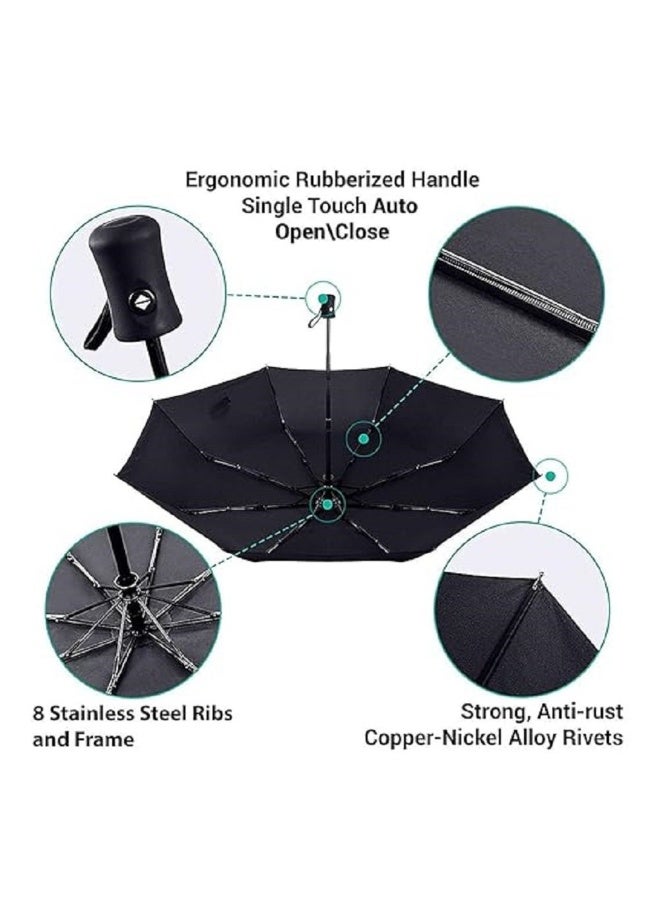 بريمو بلس مظلة للحماية من المطر والشمس باللون الأسود - Image 3