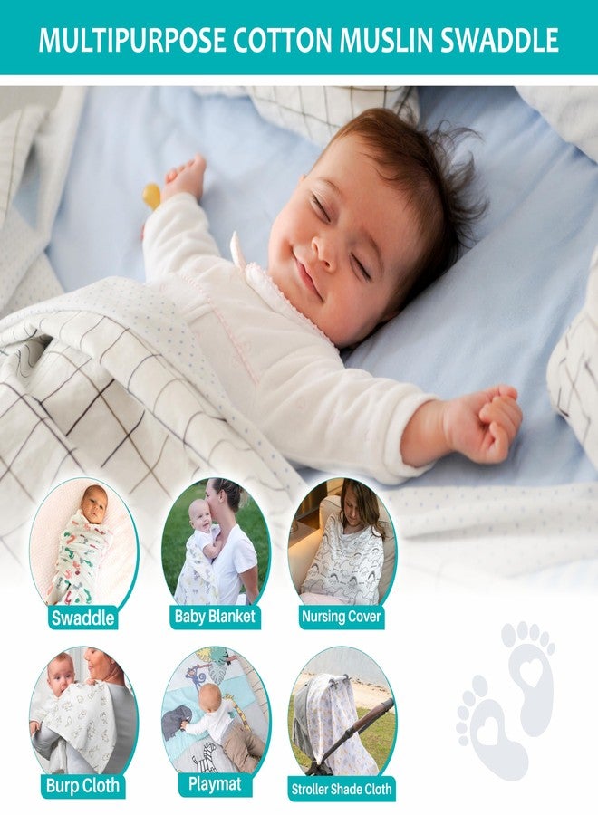 Motherly Muslin Baby Swaddle Wrap Burping Cloth for Newborn Baby, Malmal Baby Swaddle Wrap, Dreamy Wrap Cozy Swaddle, Breathable Soft Receiving Blanket for Newborn Boys & Girls Infant Gift (Pack of 2) - Image 2