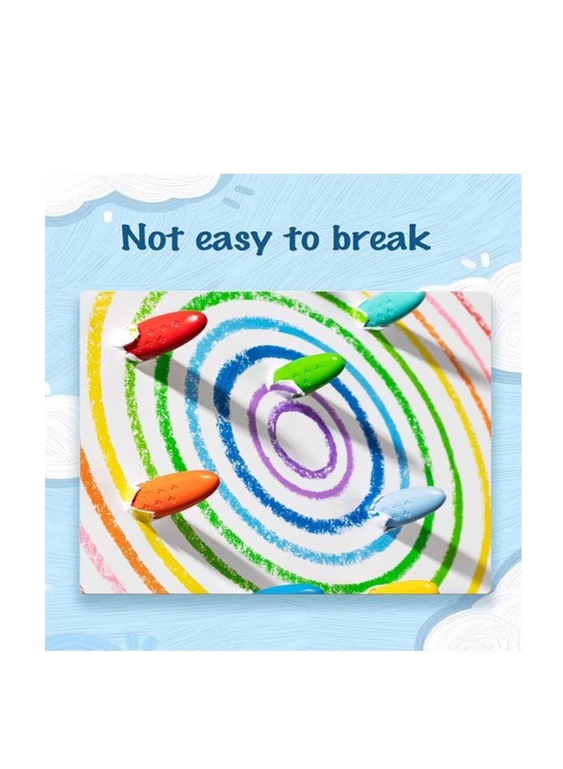 YPlus Crayons, Triangle Peanut Crayons for Kids, Non-Toxic Washable Crayons for Toddlers, Paint Crayons, Coloring Art Supplies, Handwriting Posture Correction Coloring Art for Toddlers (12 Colors) - Image 3