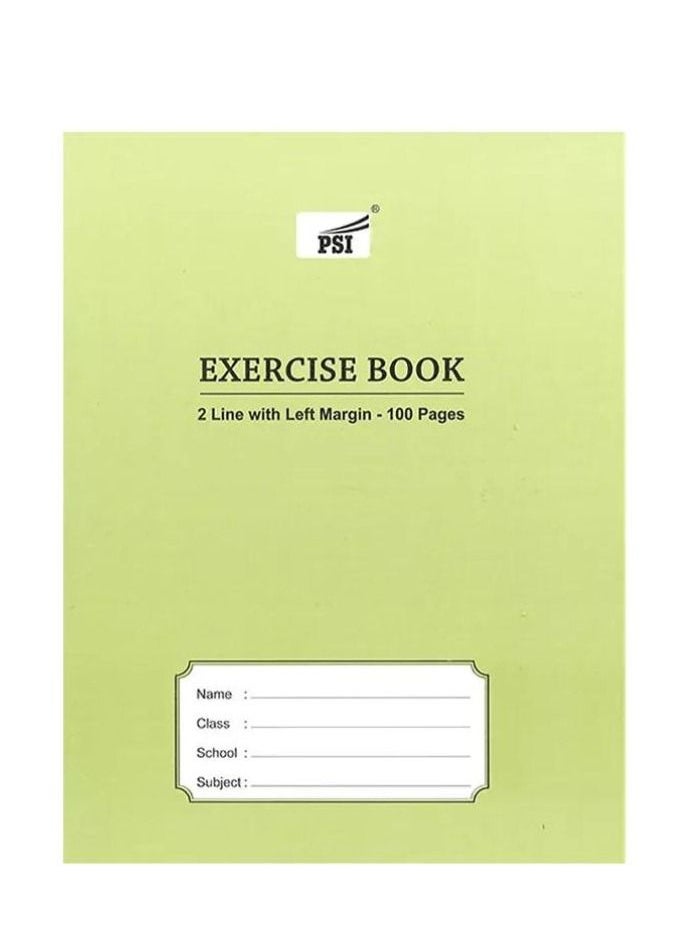 Psi Two Line Exercise Book, 100 Pages Green  - Image 1