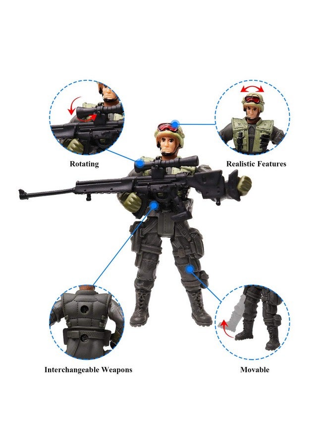 HAPTIME HAPTIME Military Action Figure Play Set for Kids - Army Men Soldiers Toys for Boys and Girls Ages 3-9 (SWAT Team Edition)  - Image 5
