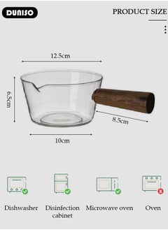 DUNISO Glass Cooking Pot Saucepan with Cover, 400ml Heat-resistant Glass Stovetop Pot and Pan with Lid, The Best Handmade Glass Cookware Set Cooktop Safe for Pasta Noodle, Soup, Milk, Baby Food  - Image 4