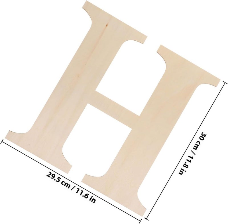 Bug proof seal SEWACC Wooden Alphabet Letter H for Crafts DIY Painting Large Hanging Wood Letter Sign Unfinished Wood Piece for Room Wall Decor and Centerpieces Scratch resistant - Image 2