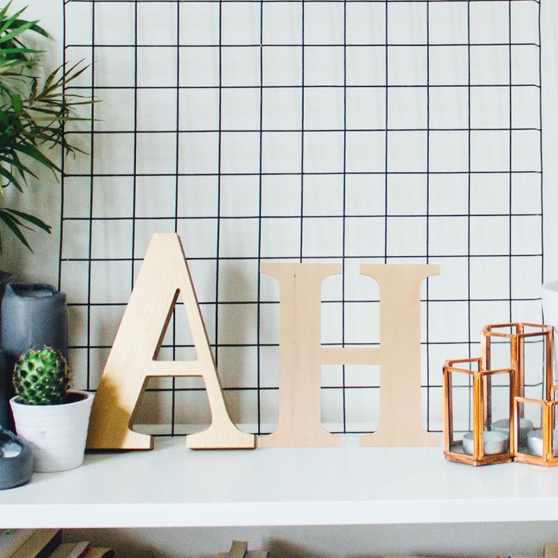 Bug proof seal SEWACC Wooden Alphabet Letter H for Crafts DIY Painting Large Hanging Wood Letter Sign Unfinished Wood Piece for Room Wall Decor and Centerpieces Scratch resistant - Image 3