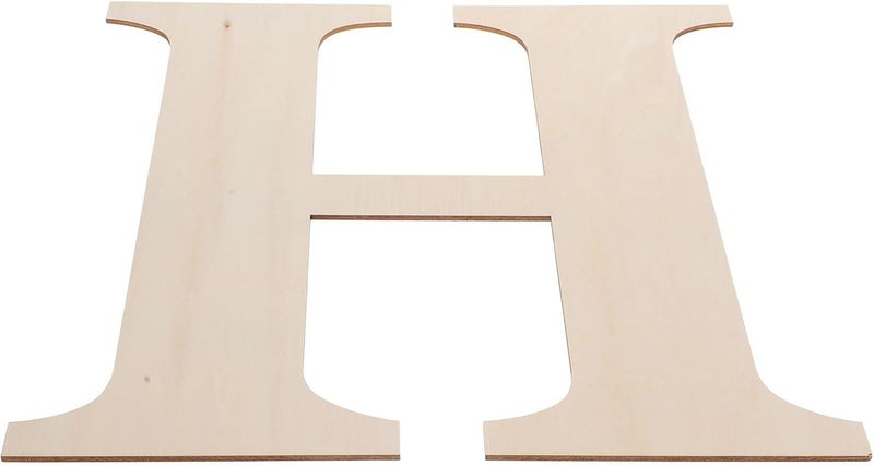 Bug proof seal SEWACC Wooden Alphabet Letter H for Crafts DIY Painting Large Hanging Wood Letter Sign Unfinished Wood Piece for Room Wall Decor and Centerpieces Scratch resistant - Image 1