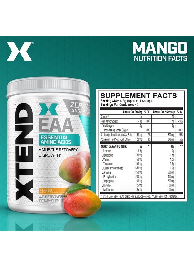 SCIVATION XTEND EAA + BCAA Powder | Muscle Recovery & Lean Muscle Growth | 9 Essential Amino Acids for Intra Workout or Post Workout Recovery | 10g EAAs Per 2 Servings | Mango 40 Servings  - Image 2