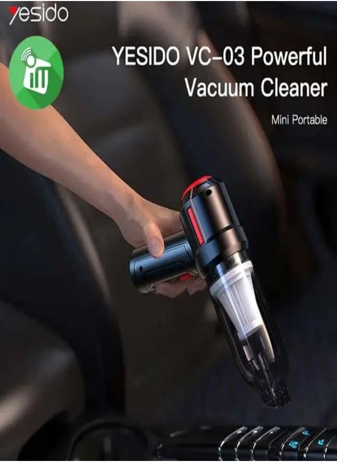 Yesido VC03 Hot Selling 4500pa Portable Compact Handheld Car Vacuum Cleaner  - Image 4