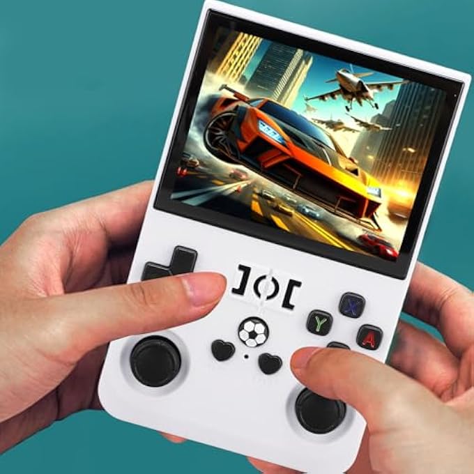R36MAX HANDHELD GAME CONSOLE, 18000+ GAMES RETRO VIDEO CONSOLE, 4 INCH SCREEN PORTABLE HANDHELD GAME CONSOLES WITH SMALL MEMORY CARD (64GB) - Image 3