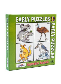 Creative Educational Aids P. Ltd./ Creative's Early Puzzles Step 1 -Australian Animals | Early Puzzles Step -1 Series | Educational Puzzles Game | Fun To Learn Game | Knowledge of Australian Animals {Koala , Emu, Kangaroo & Kookaburra } For 3 & Up Kids