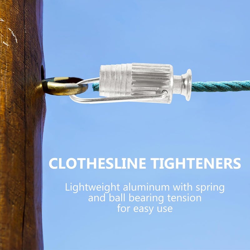 TOPBATHY 4pcs Clothesline Tightener Sunline Line Tight Grips Tools Aluminium for Pulleys and Fixed Clothes Lines Household Laundry Supplies - Image 3