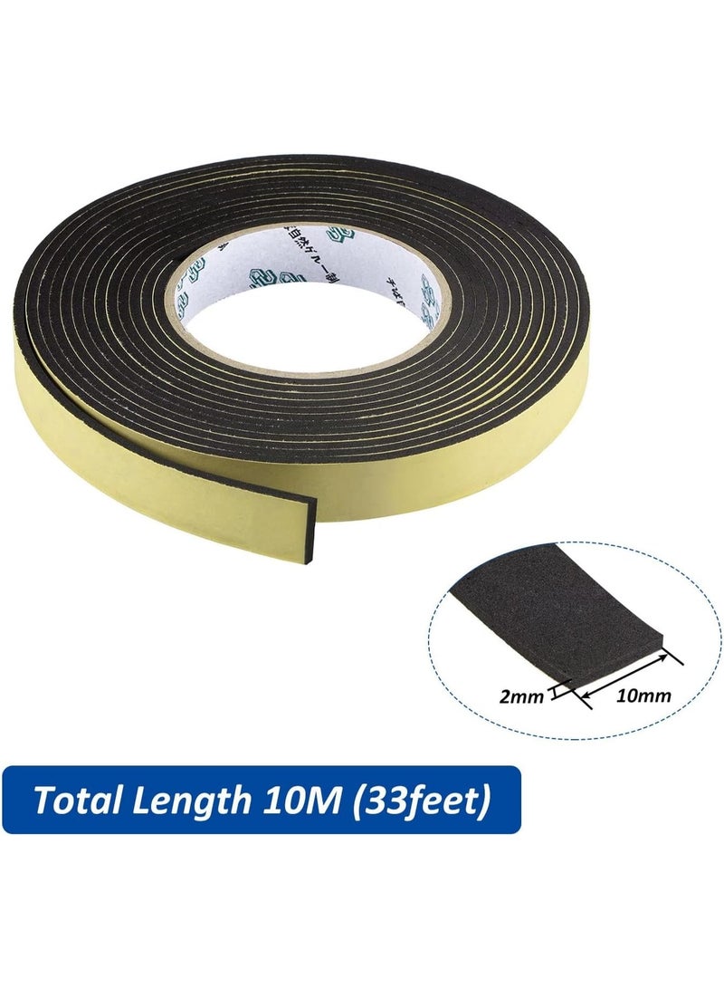Car Speaker Sealing Tape, 2mm Thick Foam Gasket for Soundproofing and Waterproofing, 10mm Width, 1 Roll (33 Feet) - Image 2