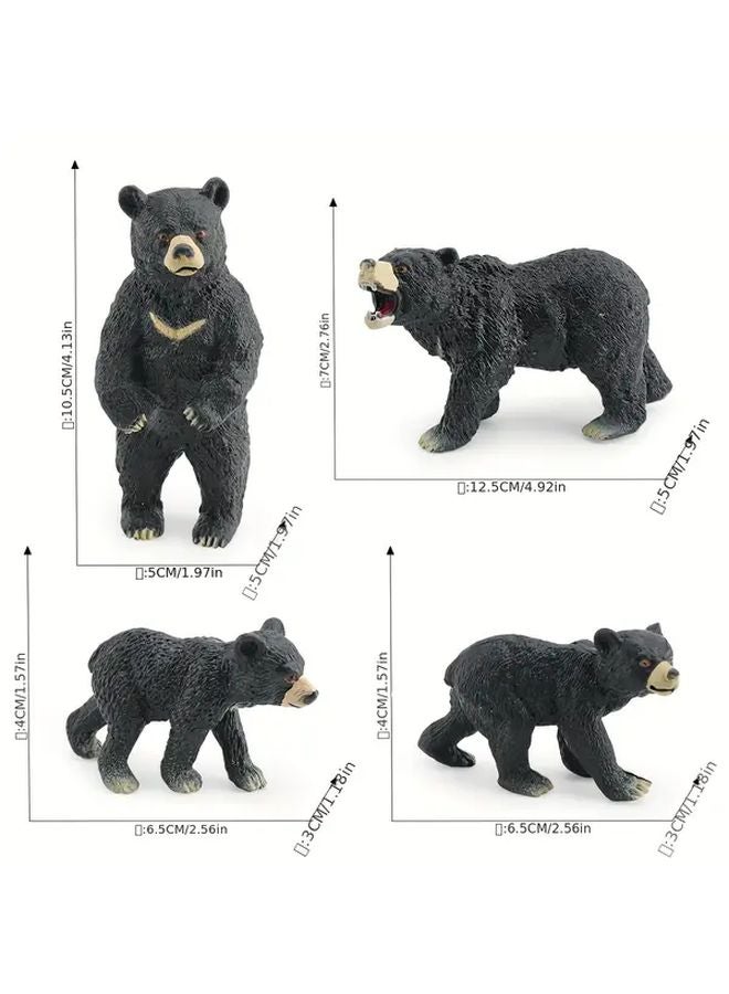 Asian Black Bear Model 1300 Realistic Wildlife Figure Desktop Decoration Educational Toy - Image 3