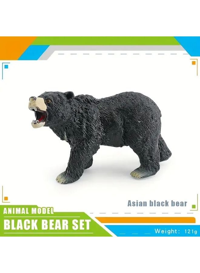 Asian Black Bear Model 1300 Realistic Wildlife Figure Desktop Decoration Educational Toy - Image 1
