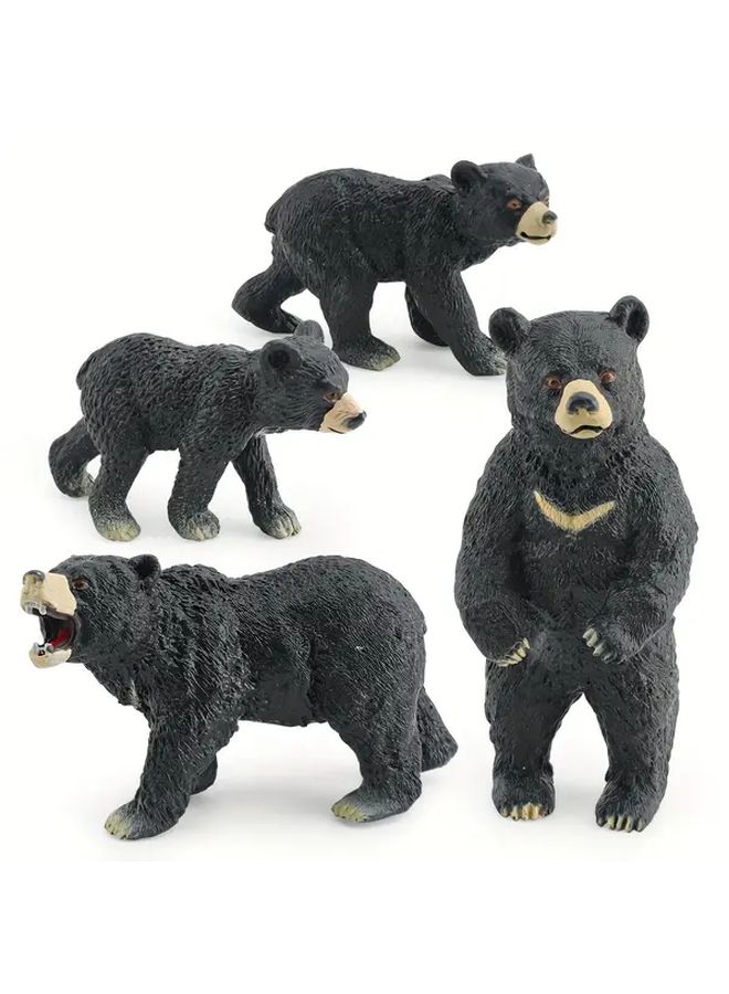 Asian Black Bear Model 1300 Realistic Wildlife Figure Desktop Decoration Educational Toy - Image 2
