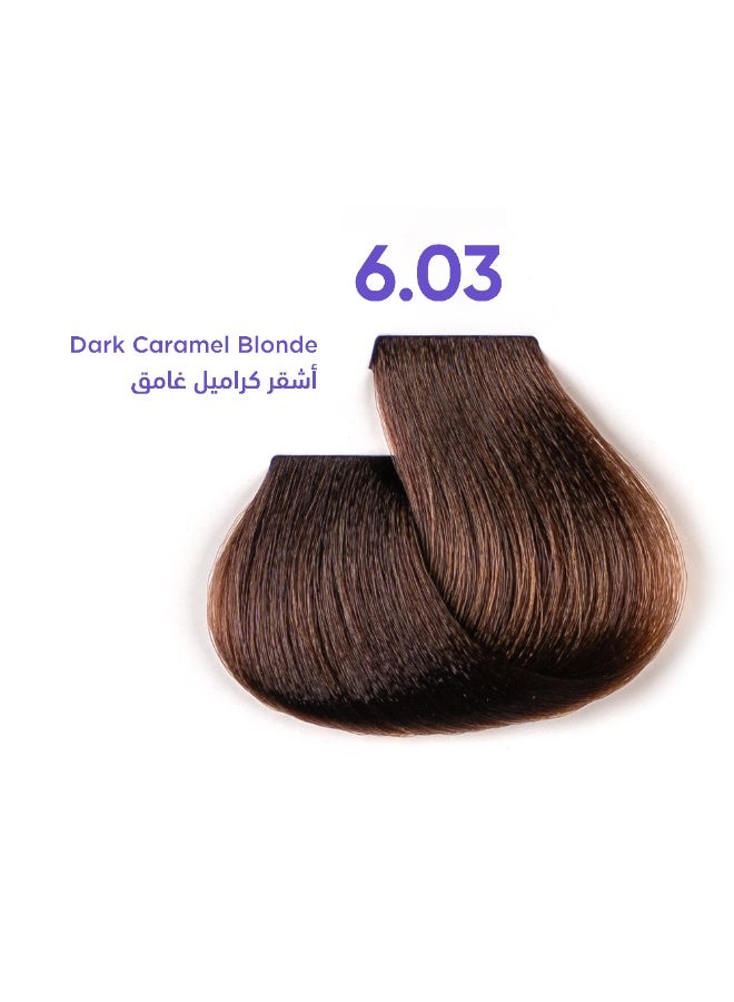 1B Hair Color Cream #6.03 Dark Caramel Blonde – Permanent Natural Warm Blonde Hair Dye with Tress Tones Tyrosine Complex | 100ml | Beige-Golden Pigment | Long-Lasting Rich Color for Medium to Dark Blonde Hair - Image 1