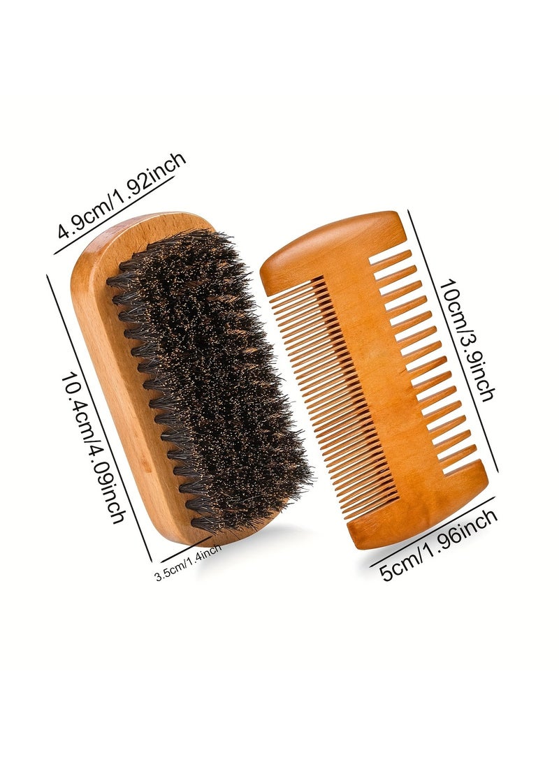 Beard Essentials Wooden Beard & Hair Comb Set for Men – Premium Grooming Kit with Wooden Comb, Beard Brush & Scissors – Perfect for Styling Beards, Mustaches & Head Hair – Great Father’s Day Gift - Image 4
