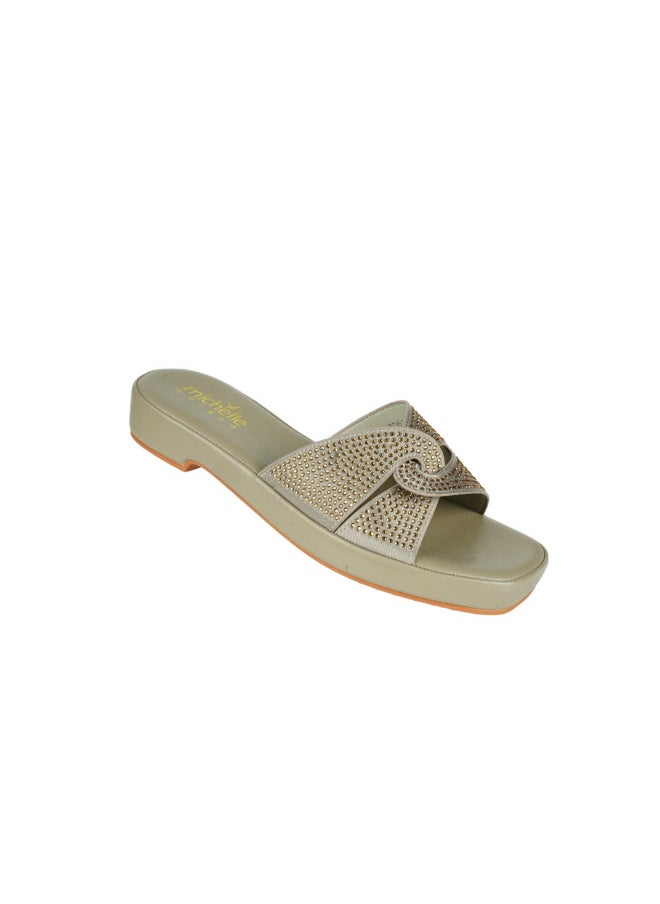 Michelle Morgan 092-2793 Michelle Morgan Ladies Fashion Heeled Sandals 314ZD61J Beige  - Image 1