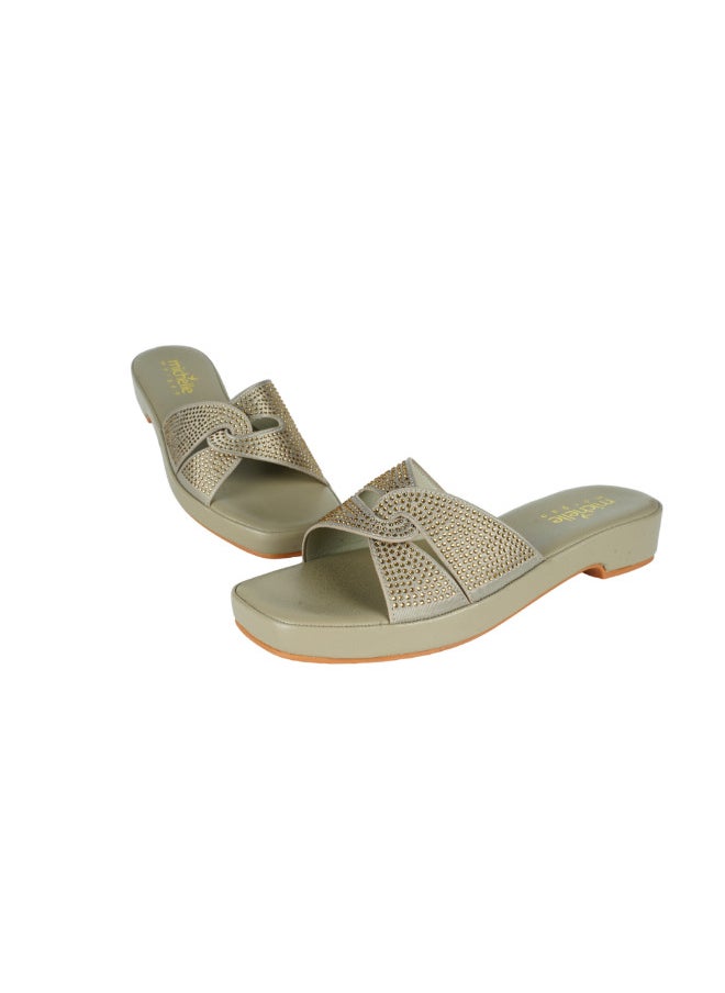 Michelle Morgan 092-2793 Michelle Morgan Ladies Fashion Heeled Sandals 314ZD61J Beige  - Image 2