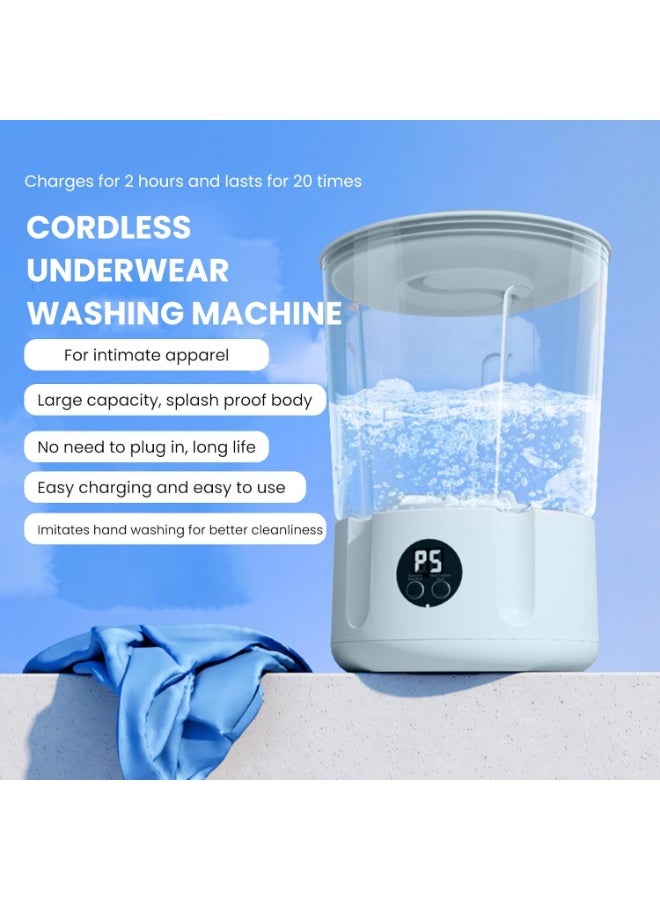 Mini Washing Machine, Portable Underwear Washer, Rechargeable Cordless Washing Machine for Small Loads Socks, Compact Travel Laundry, for Home Apartment RV Camping - Image 2